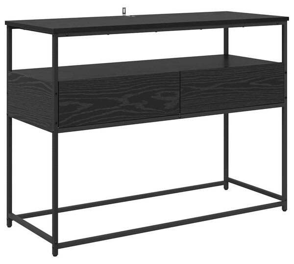 Konzolasztal fiókkal Fekete tölgy 100 x 40 x 75 cm Faanyag