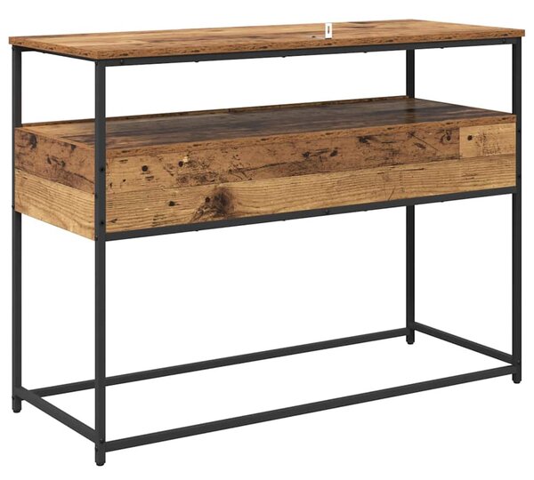 Konzolasztal fiókkal Öreg fa 100 x 40 x 75 cm Faanyag
