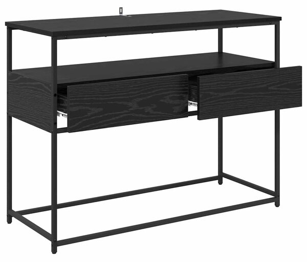 Konzolasztal fiókkal Fekete tölgy 100 x 40 x 75 cm Faanyag