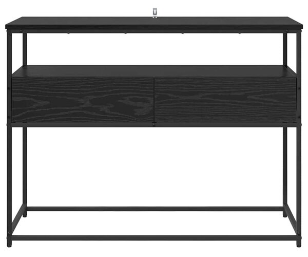 Konzolasztal fiókkal Fekete tölgy 100 x 40 x 75 cm Faanyag