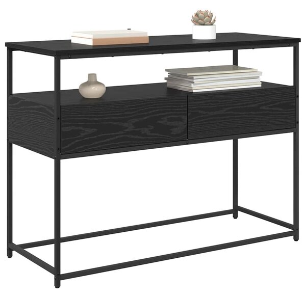 Konzolasztal fiókkal Fekete tölgy 100 x 40 x 75 cm Faanyag