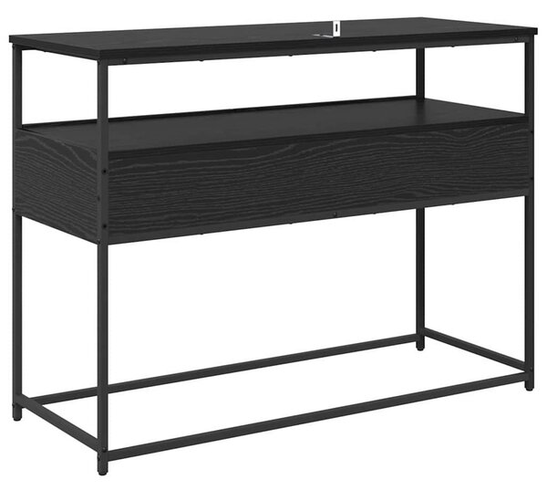 Konzolasztal fiókkal Fekete tölgy 100 x 40 x 75 cm Faanyag