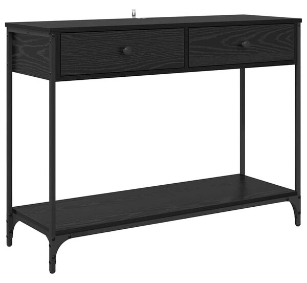 Konzolasztal fiókkal Fekete tölgy 100 x 34,5 x 75 cm Faanyag