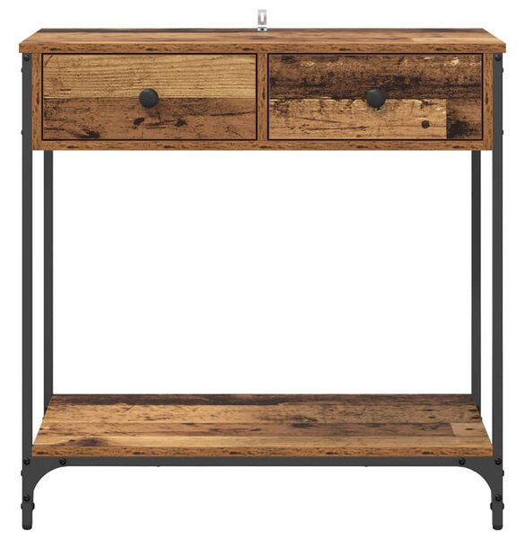 Konzolasztal fiókkal Öreg fa 75 x 34,5 x 75 cm Faanyag