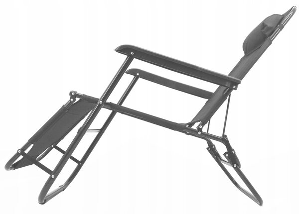 Garden Line kerti napozóágy – 153 cm - Fekete
