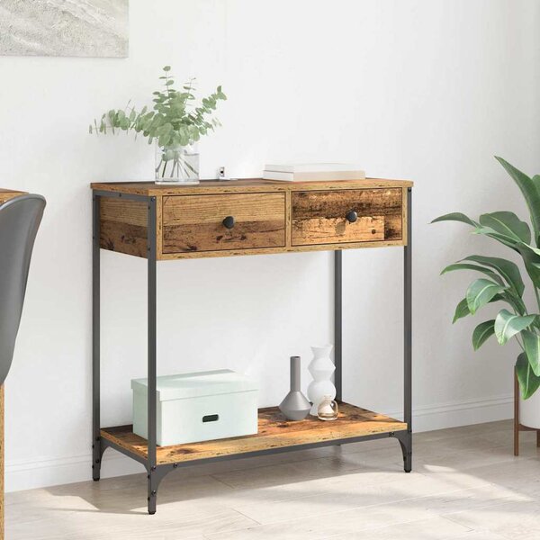 Konzolasztal fiókkal Öreg fa 75 x 34,5 x 75 cm Faanyag