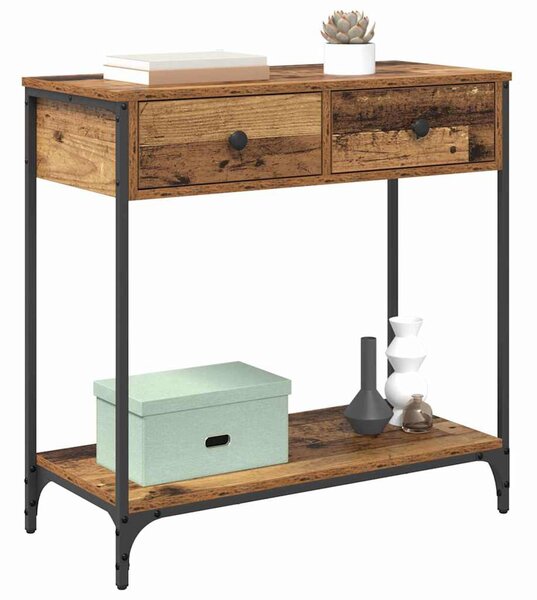 Konzolasztal fiókkal Öreg fa 75 x 34,5 x 75 cm Faanyag