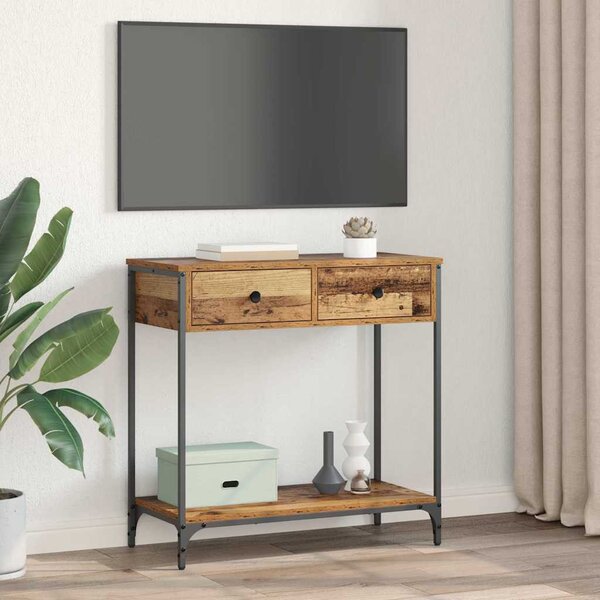 Konzolasztal fiókkal Öreg fa 75 x 34,5 x 75 cm Faanyag