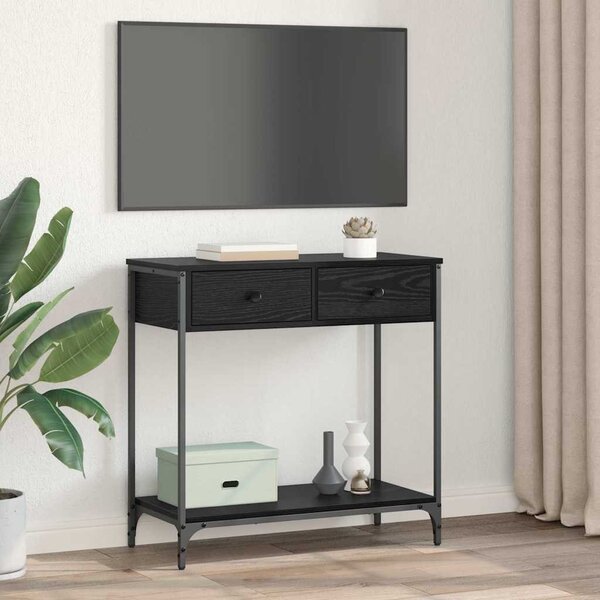 Konzolasztal Fekete tölgy 75 x 34,5 x 75 cm Szerelt Fa