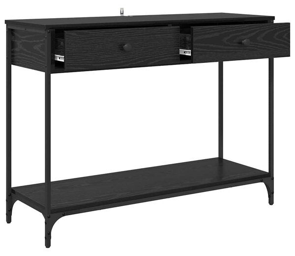 Konzolasztal fiókkal Fekete tölgy 100 x 34,5 x 75 cm Faanyag