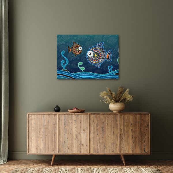 Kép - festett hal (70x50 cm)
