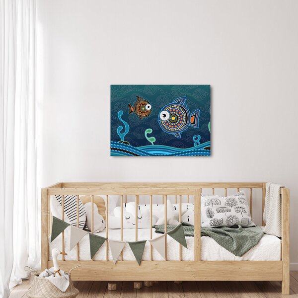 Kép - festett hal (70x50 cm)