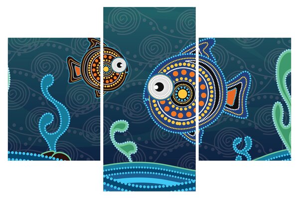Kép - festett hal (90x60 cm)