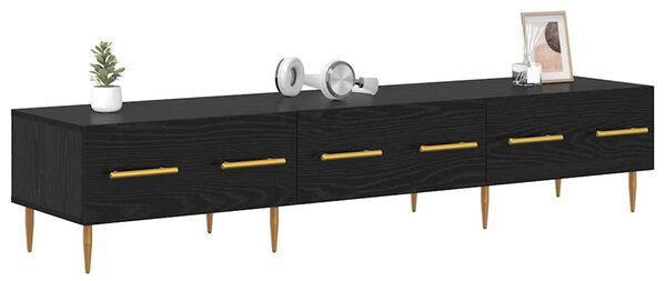 TV szekrény 150 x 36 x 30 cm Fekete tölgy Szerelt Fa