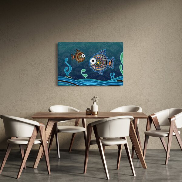 Kép - festett hal (90x60 cm)