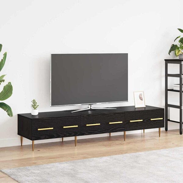 TV szekrény 150 x 36 x 30 cm Fekete tölgy Szerelt Fa
