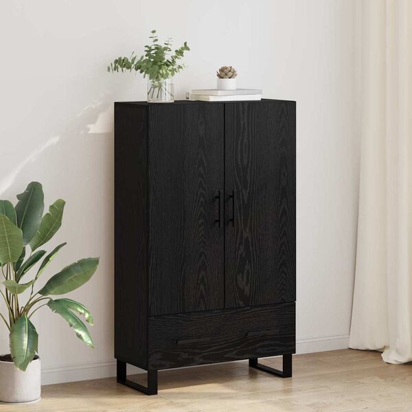 VidaXL Magasfiú fiókkal Fekete tölgy 69,5 x 30 x 115 cm Faanyag