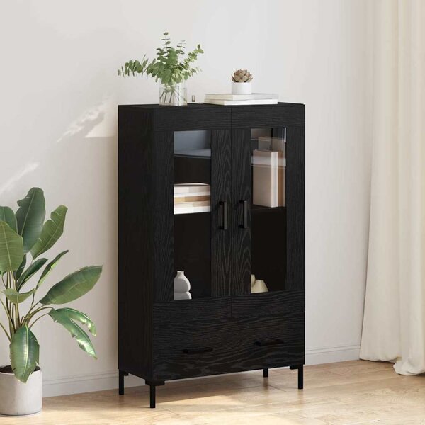 VidaXL Magasfiú fiókkal Fekete tölgy 69,5 x 31 x 115 cm Faanyag