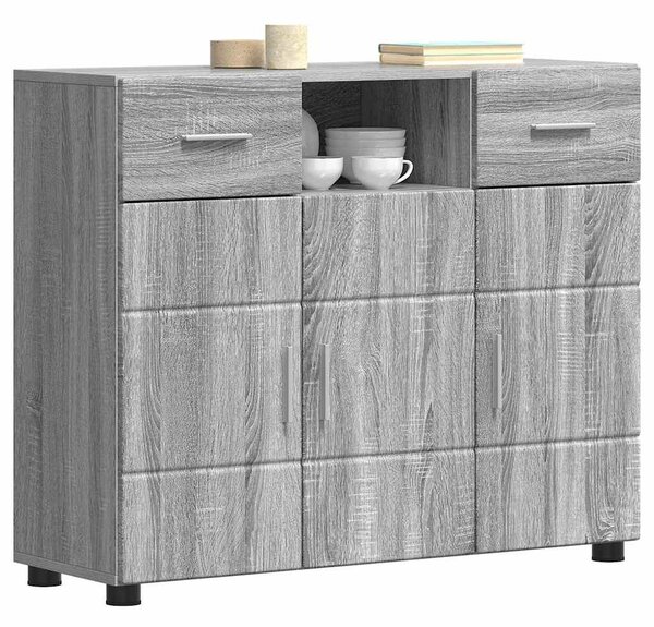 Széf fiókkal ajtóval Szürke sonoma 88.5 x 30.5 x 73 cm Faanyag