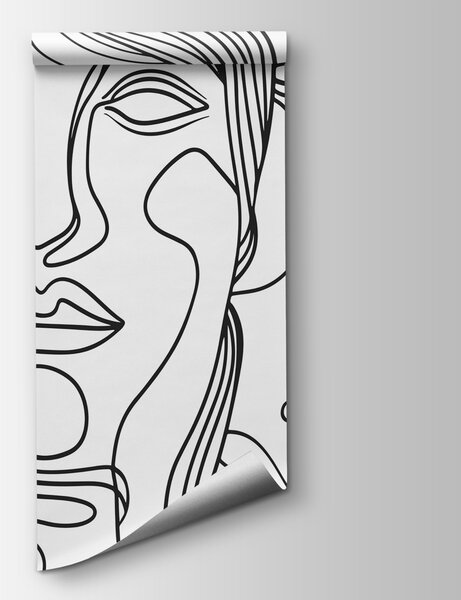 Fotótapéta Fekete-fehér arcok rajza, Népszerű fotótapéta, Népszerű fotótapéta, w08060 - Tapeko.hu