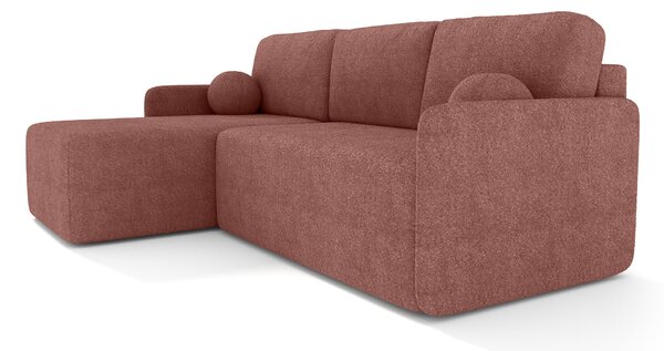BLOMERA ágyneműtartós L alakú kanapéágy - téglavörös