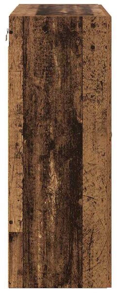 Fali szekrény Öreg fa 69,5 x 34 x 90 cm Műanyag Fa és Üveg