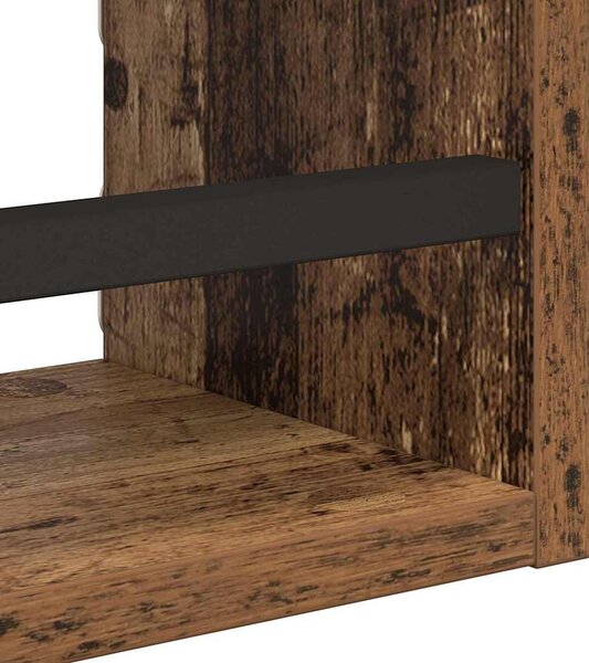 Fali polc készlet polcokkal 3 pcs Öreg fa 40x16x14cm Faanyag