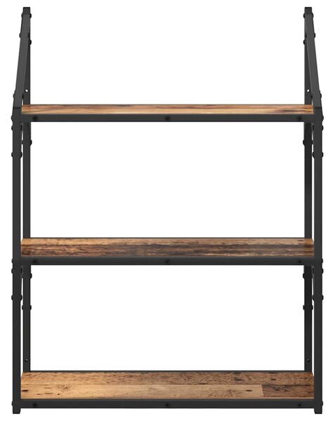 Falpolc polcokkal tárolóval Öreg fa 60 x 21 x 78,5 cm Faanyag
