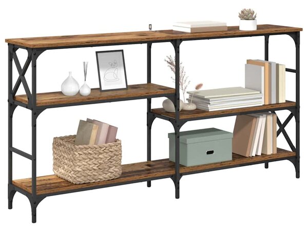 Konzolasztal polcokkal Öreg fa 150 x 29 x 76,5 cm Faanyag