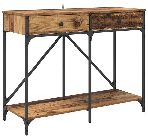 Konzolasztal fiókkal Öreg fa 100 x 39 x 78,5 cm Faanyag