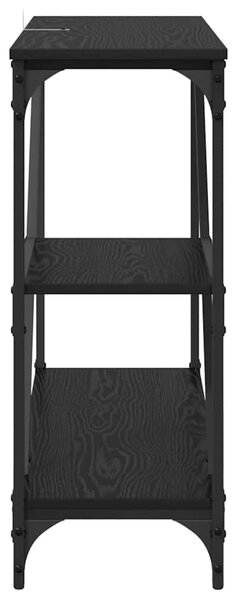 Konzolasztal Fekete tölgy 88,5 x 30 x 75 cm Faanyag