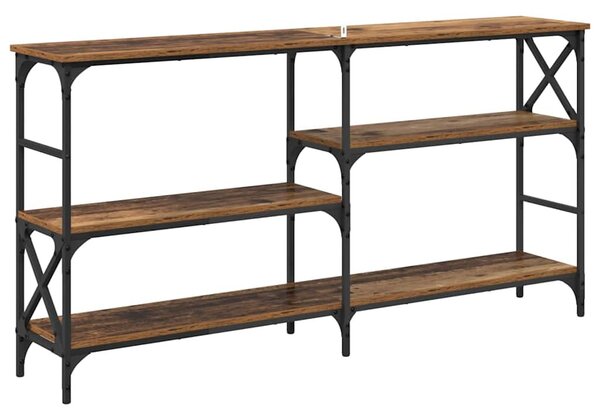 Konzolasztal polcokkal Öreg fa 150 x 29 x 76,5 cm Faanyag
