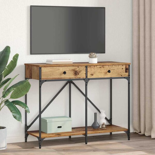 Konzolasztal fiókkal Öreg fa 100 x 39 x 78,5 cm Faanyag