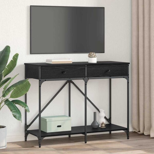 Konzolasztal Fekete tölgy 100 x 39 x 78,5 cm Szerelt Fa