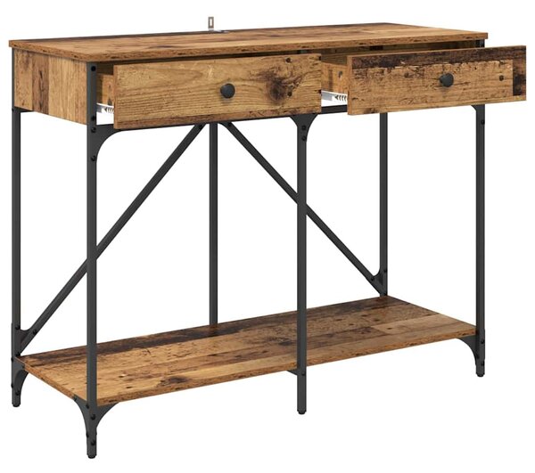 Konzolasztal fiókkal Öreg fa 100 x 39 x 78,5 cm Faanyag