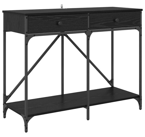 Konzolasztal Fekete tölgy 100 x 39 x 78,5 cm Szerelt Fa