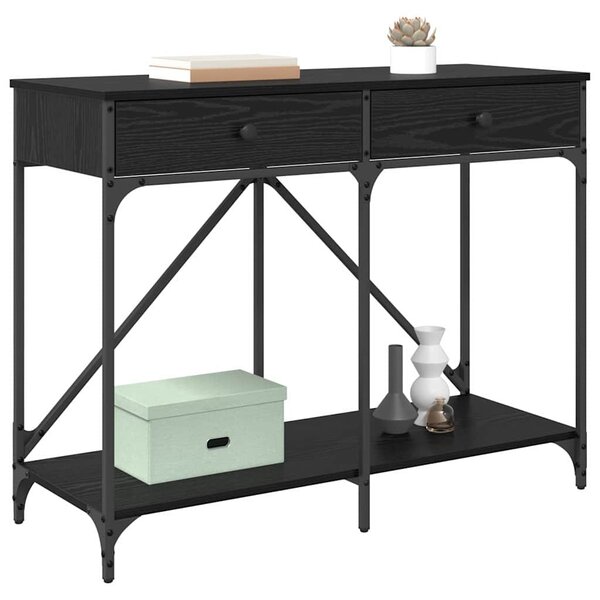 Konzolasztal Fekete tölgy 100 x 39 x 78,5 cm Szerelt Fa
