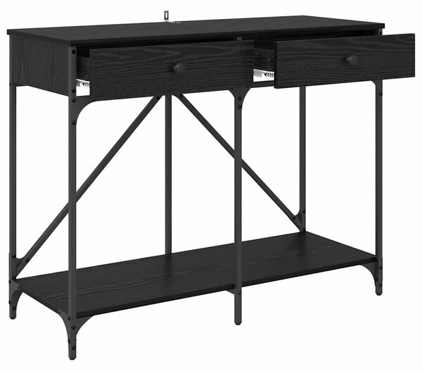 Konzolasztal Fekete tölgy 100 x 39 x 78,5 cm Szerelt Fa