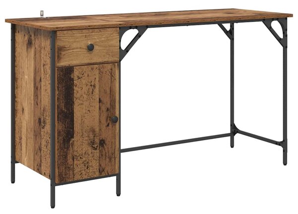 Számítógépes asztal fiókkal Öreg fa 131 x 48 x 75 cm Faanyag