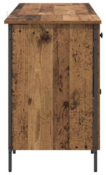 Számítógépes asztal fiókkal Öreg fa 131 x 48 x 75 cm Faanyag