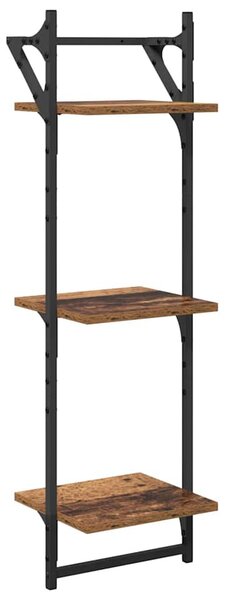 Fali polc készlet 6 pcs Öreg fa 100 x 25 x 30 cm Faanyag