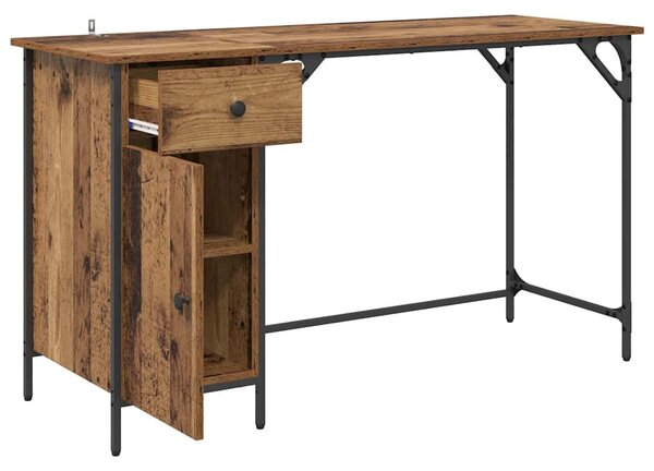 Számítógépes asztal fiókkal Öreg fa 131 x 48 x 75 cm Faanyag
