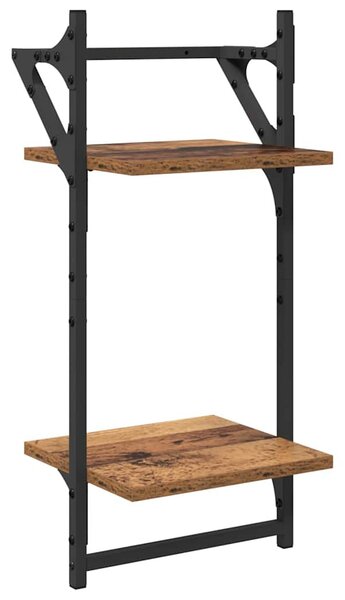 Fali polc készlet 6 pcs Öreg fa 100 x 25 x 30 cm Faanyag