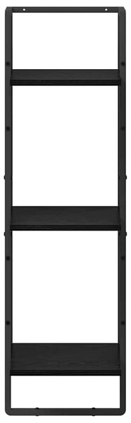 Falpolc polcokkal Fekete tölgy 30 x 25 x 100 cm Faanyag