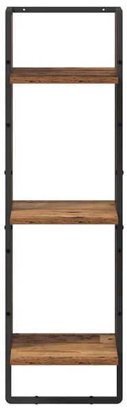 Falpolc polcokkal tárolóval Öreg fa 30 x 25 x 100 cm Faanyag