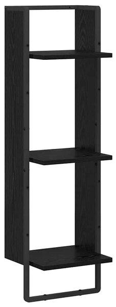 Falpolc polcokkal Fekete tölgy 30 x 25 x 100 cm Faanyag