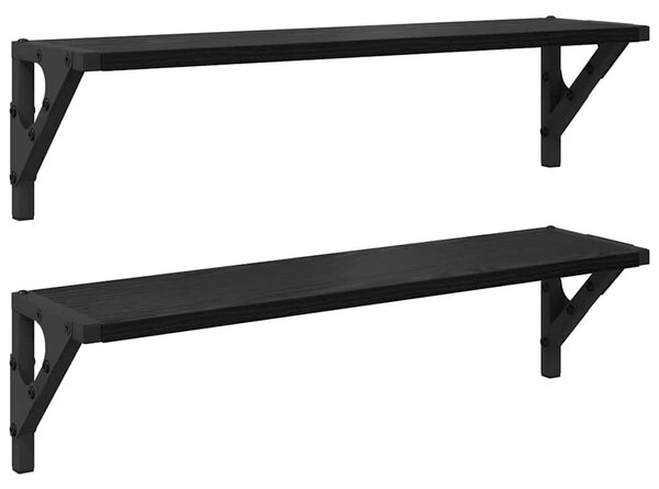 Falpolcok 2 pcs Fekete tölgy 60 x 15 x 15,5 cm Faanyag
