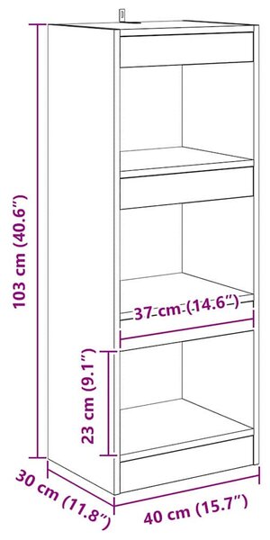 Könyvespolc Régi fa 40 x 30 x 103 cm Faanyag