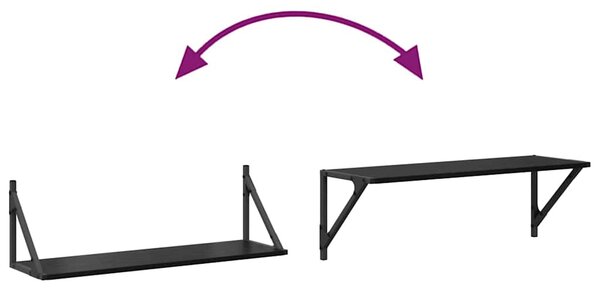 Falpolcok 2 pcs Fekete tölgy 80 x 25 x 25,5 cm Faanyag