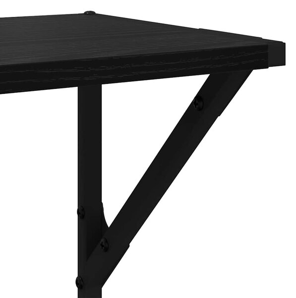 Falpolcok 2 pcs Fekete tölgy 80 x 25 x 25,5 cm Faanyag